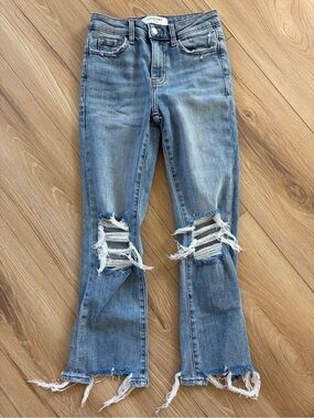 Lovervet by Vervet Distressed Kick Flare Jeans